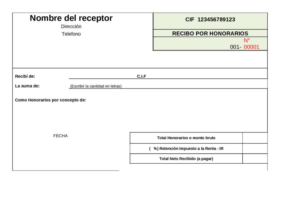 Recibos por Honorarios